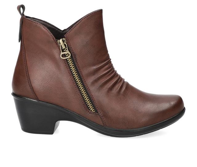 Women's Easy Street Jeanie Booties in Brown color