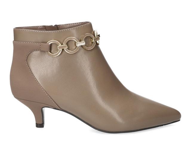 Women's Easy Street Jinx Booties in Taupe-Lamy color