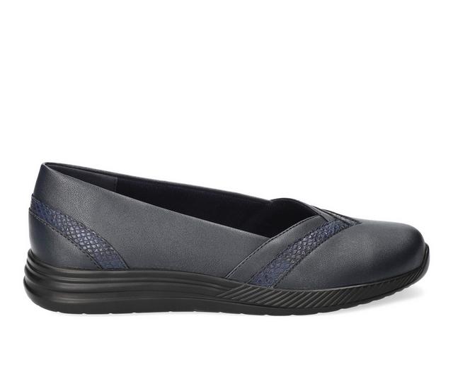 Women's Easy Street Kiera Flats in Navy color