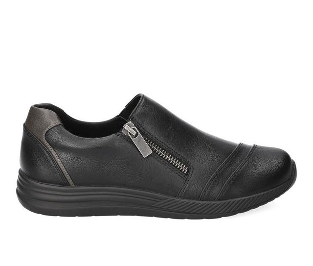 Women's Easy Street Karol Slip-ons in Black/Grey color