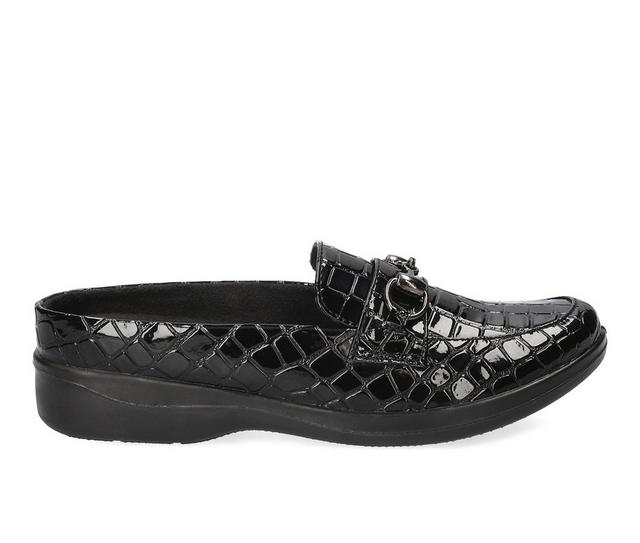 Women's Easy Street Nell Clogs in Black Croco color