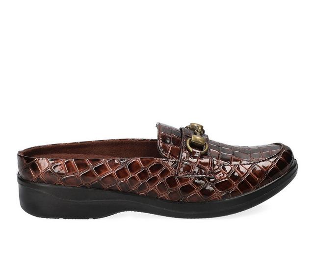 Women's Easy Street Nell Clogs in Brown Croco color