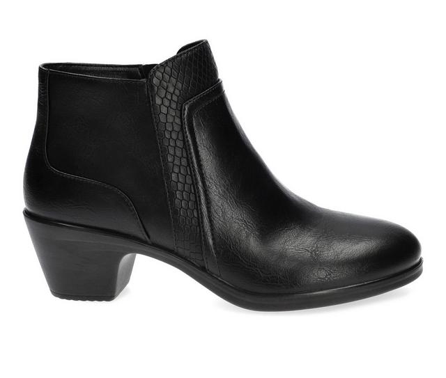 Women's Easy Street Langley Booties in Black-Snake color