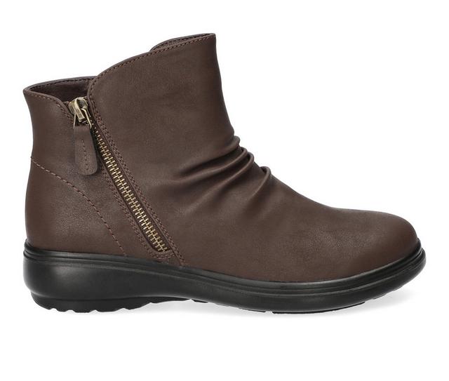 Women's Easy Street Lyra Booties in Brown Matte color