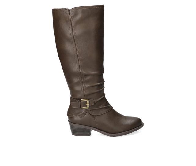 Women's Easy Street Tenille Plus Knee High Boots in Brown color