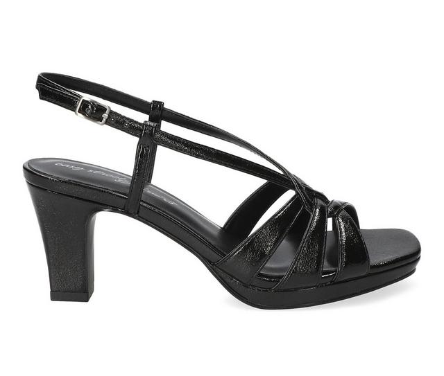 Women's Easy Street Valorie Pumps in Black Crinkled color