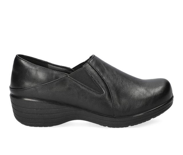 Women's Easy Works by Easy Street Domino Work Shoes in Black color