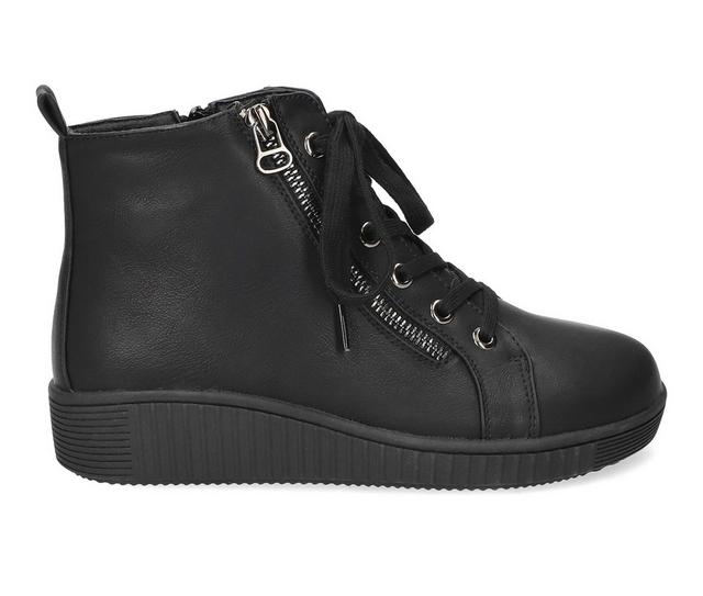 Women's Easy Works by Easy Street Hollyann Booties in Black Burnished color