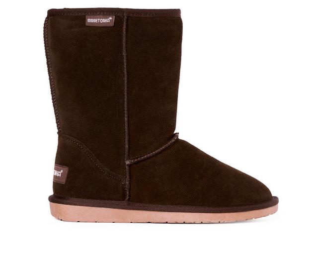 Women's Minnetonka Callahan Short Boot in Dark Chocolate color
