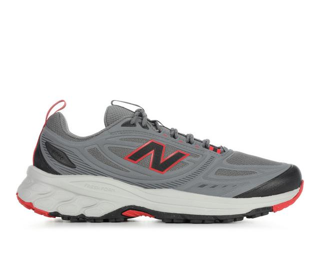 Men's New Balance M410V9 Trail Running Shoes in Grey/Red color