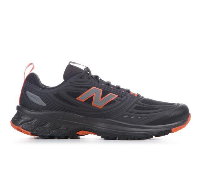 Men's New Balance M410V9 Trail Running Shoes in Black/Orange color