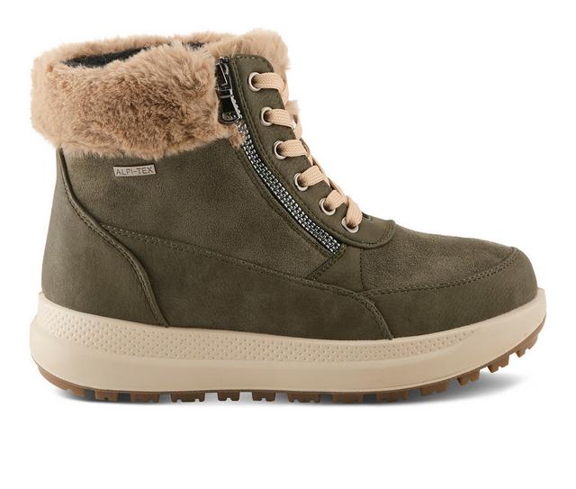 Women's Flexus Burrell Booties in Olive Green color