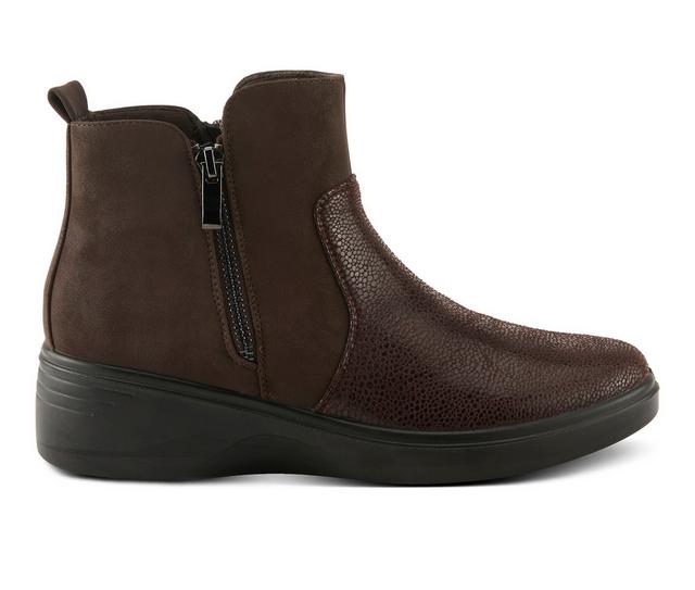 Women's Flexus Yancey Booties in Chocolate Brown color