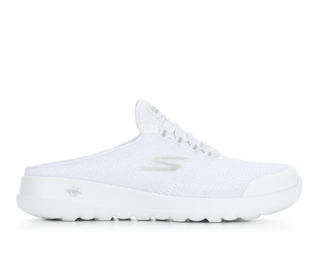 Women's Skechers Go Go Walk Joy Janay 124683 in White/Silver color