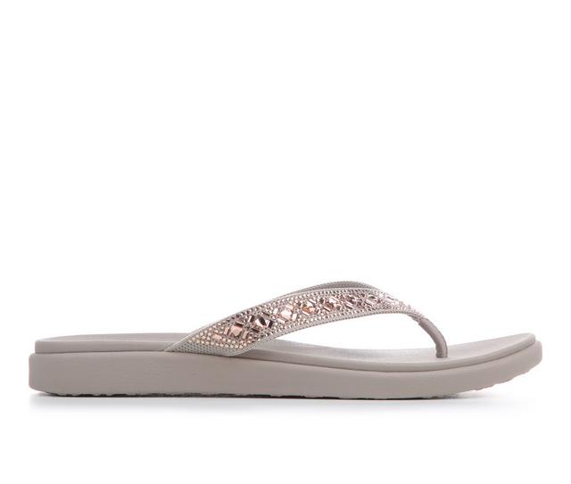 Women's Skechers Meditation Luxe 163660 Flip-Flops in Taupe color