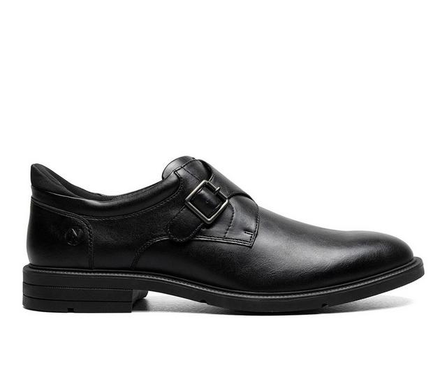 Men's Nunn Bush Kore EZ Hero Plain Toe Monk Strap Oxfords in Black color