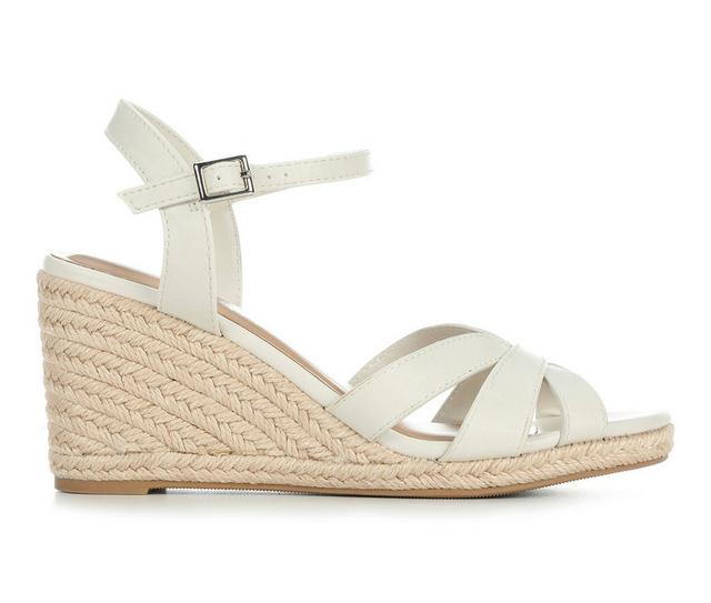 Women's Blue Aura Avery Wedges in White color