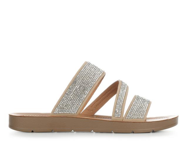 Blue Aura Shine Sandals in Dark Natural color