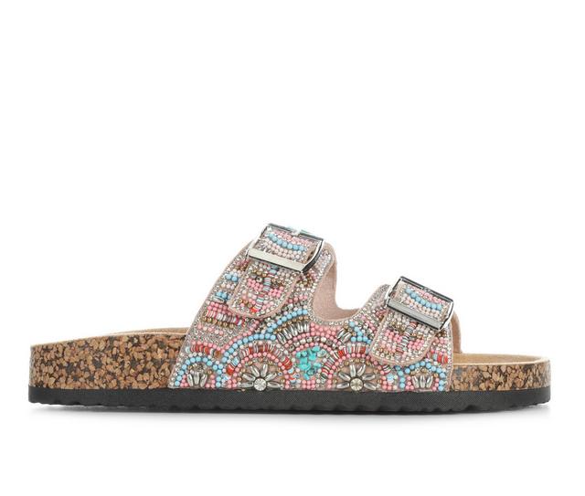 Jellypop Grateful Footbed Sandals in Pink/ Blue Mult color