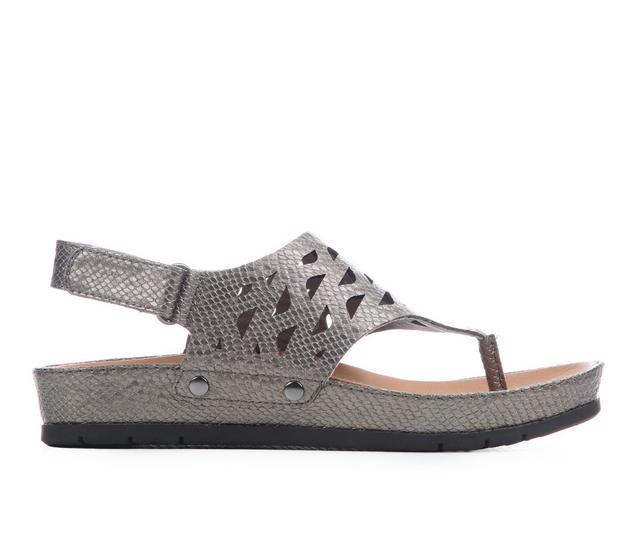 Women's Baretraps Winika Footbed Sandals in Pewter color