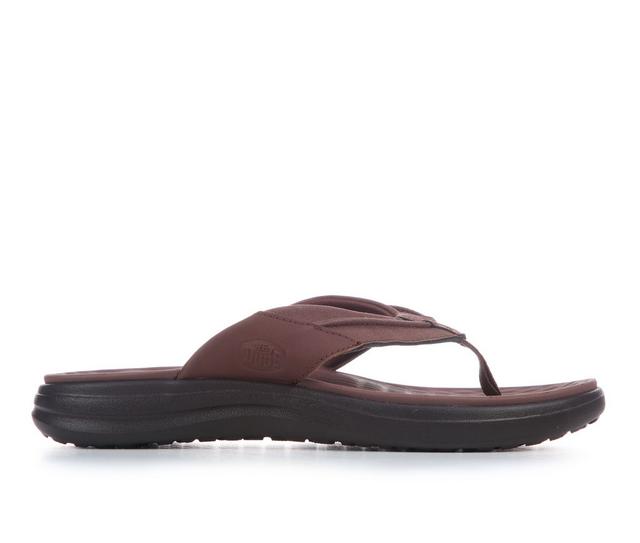 Men's HEYDUDE Finn Flip-Flops in Brown/Argan Oil color