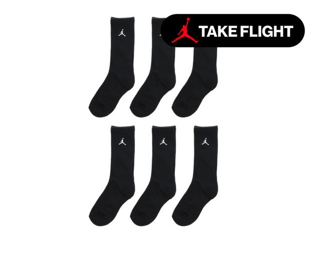 Jordan Essential Crew Socks (6 Pairs) in Black color
