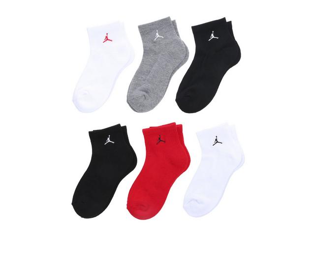 Jordan Essential Quarter Socks (6 Pairs) in Red/Black M color