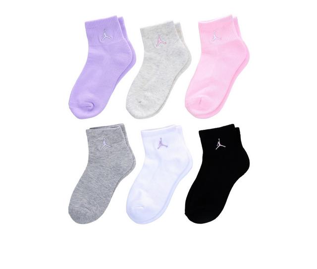 Jordan Essential Quarter Socks (6 Pairs) in Pink Foam color