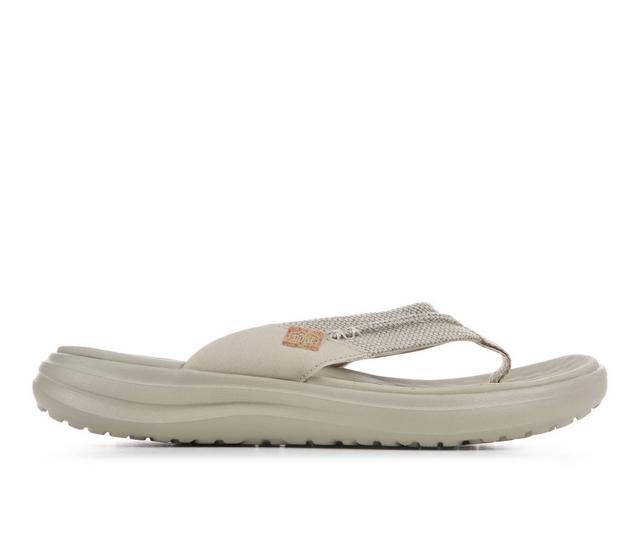 Men's HEYDUDE Finn Flip Braided Flip-Flops in Tan color