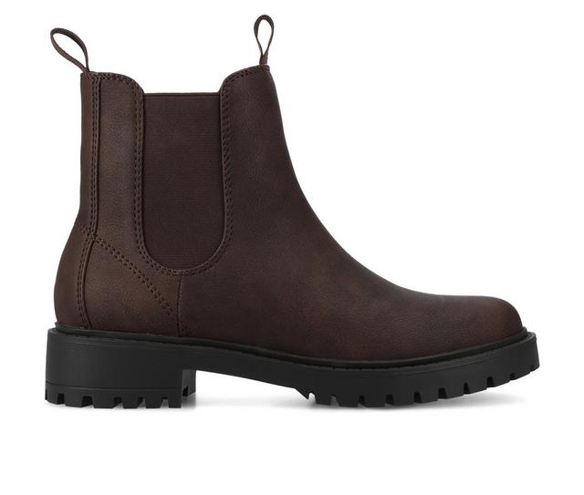 Women's Journee Collection Blanche Booties in Vintage Choc color