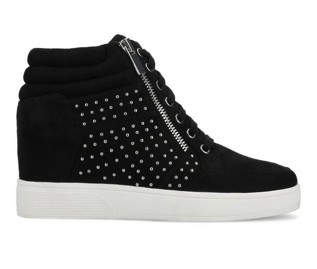 Women's Journee Collection Clarity Wedges in Black/Stud color