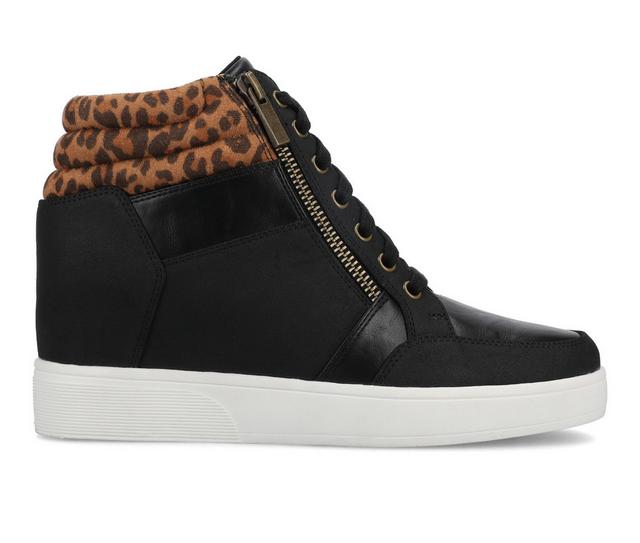 Women's Journee Collection Clarity Wedges in Leopard/Camel color