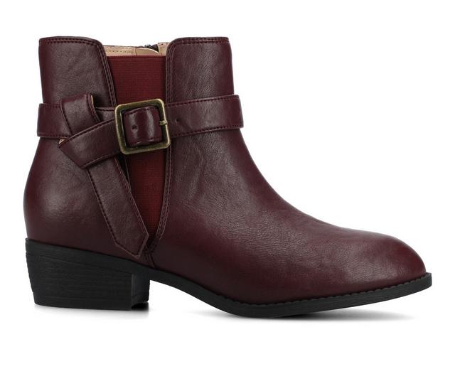 Women's Journee Collection Devina Booties in Oxblood color