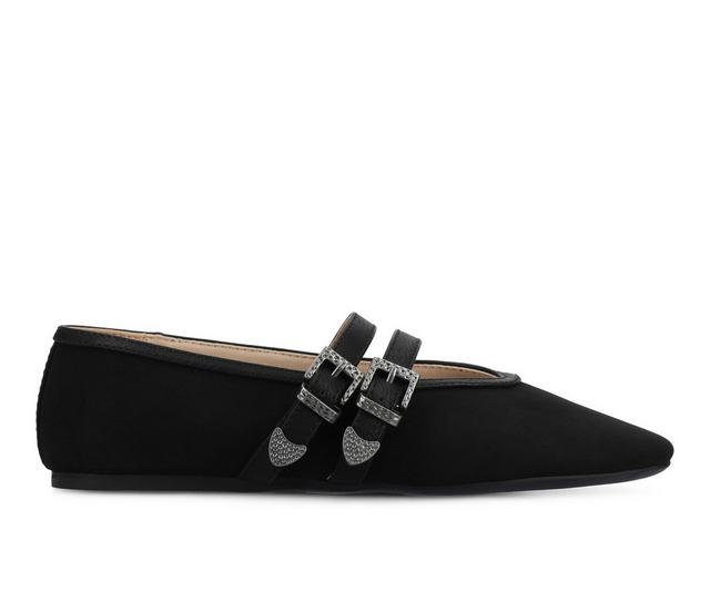 Women's Journee Collection Florene Flats in Black color