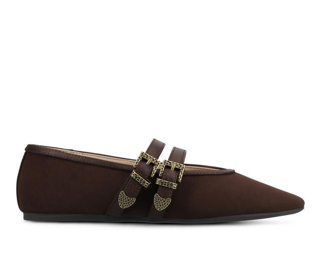 Women's Journee Collection Florene Flats in Chocolate color