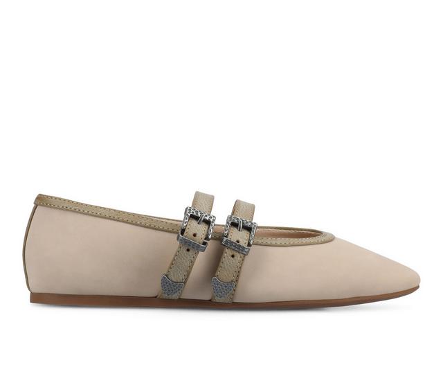 Women's Journee Collection Florene Flats in Sand color