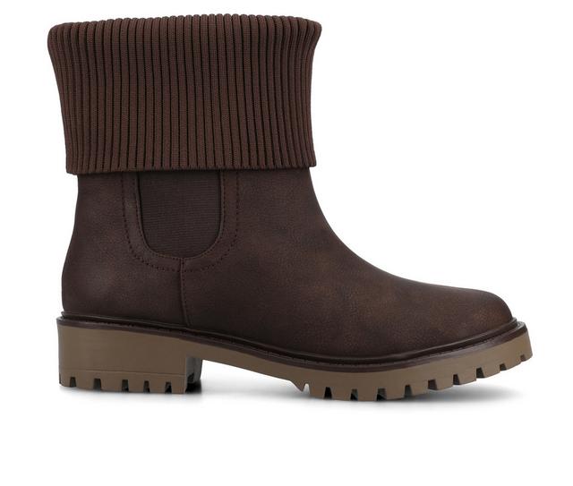 Women's Journee Collection Isabeau Booties in Vintage/Choco color