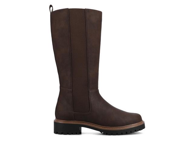 Women's Journee Collection Brandi Wide Calf Knee High Boots in Vntge/Chocolate color