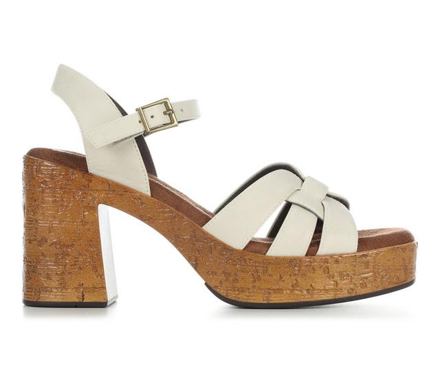 Women's White Mountain Barista Platform Sandals in Cream color