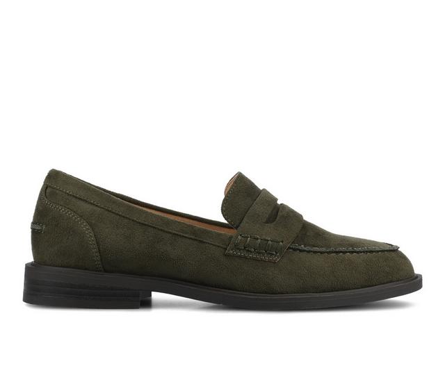 Women's Journee Collection Brooks Flats in Olive color