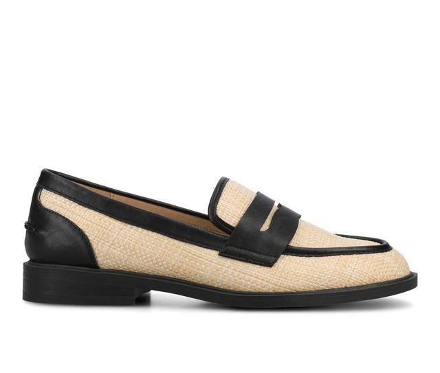 Women's Journee Collection Brooks Flats in Black/Natural color