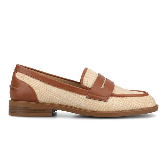 Women's Journee Collection Brooks Flats in Cognac/Natural color
