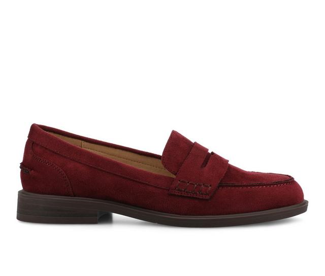 Women's Journee Collection Brooks Flats in Oxblood Suede color