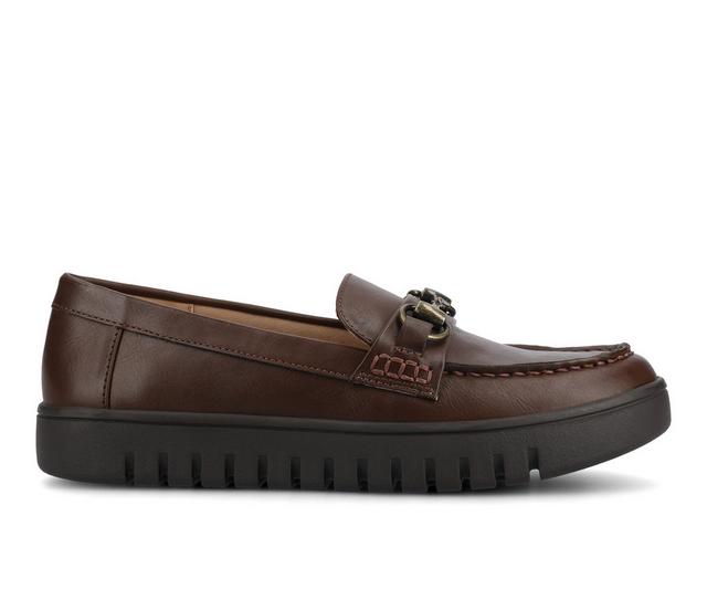 Women's Journee Collection Kaya Loafers in Chocolate color