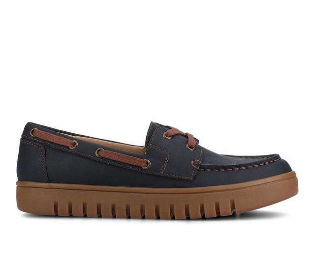 Women's Journee Collection Marion Boat Shoes in Navy color