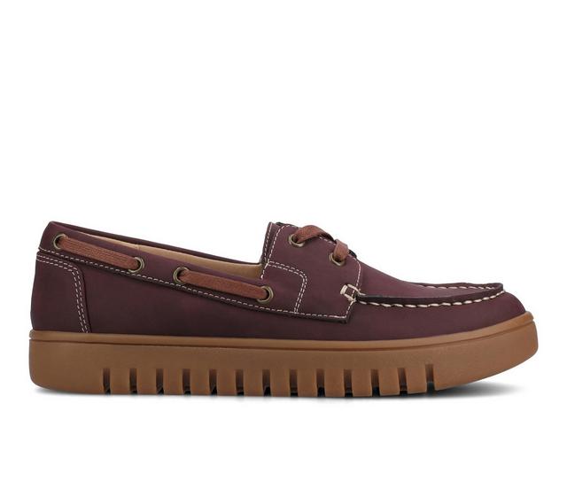Women's Journee Collection Marion Boat Shoes in Oxblood color