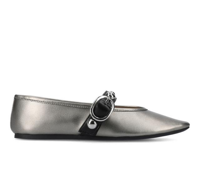 Women's Journee Collection Naveah Flats in Pewter color