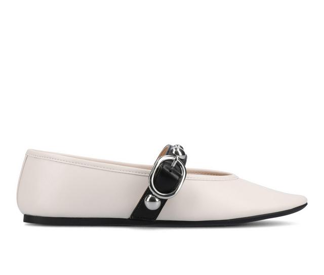 Women's Journee Collection Naveah Flats in Bone color