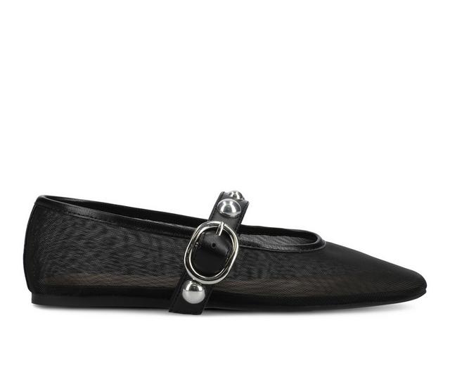 Women's Journee Collection Naveah Flats in Black Mesh color