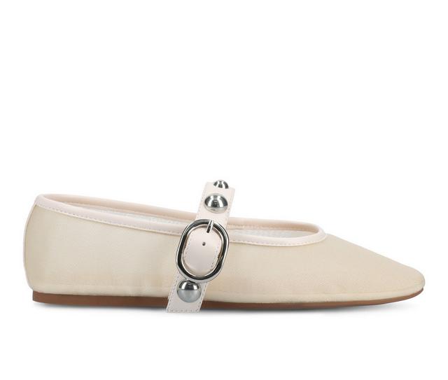Women's Journee Collection Naveah Flats in Bone Mesh color